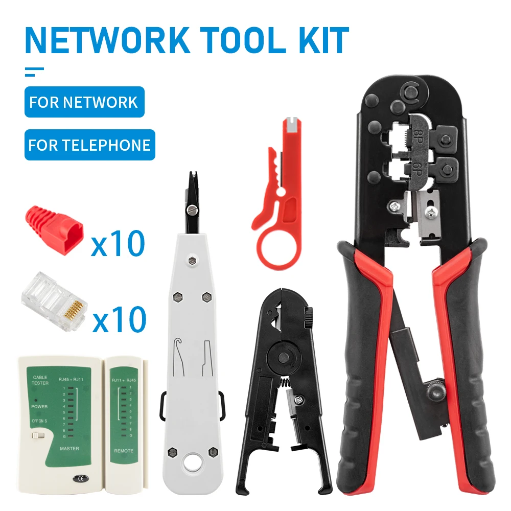 RJ45 Crimper RJ11 RJ45 Krimptang Ethernet Netwerk LAN Kabel Crimper Cutter Stripper Tang voor 6P 8P RJ11 RJ12 RJ45