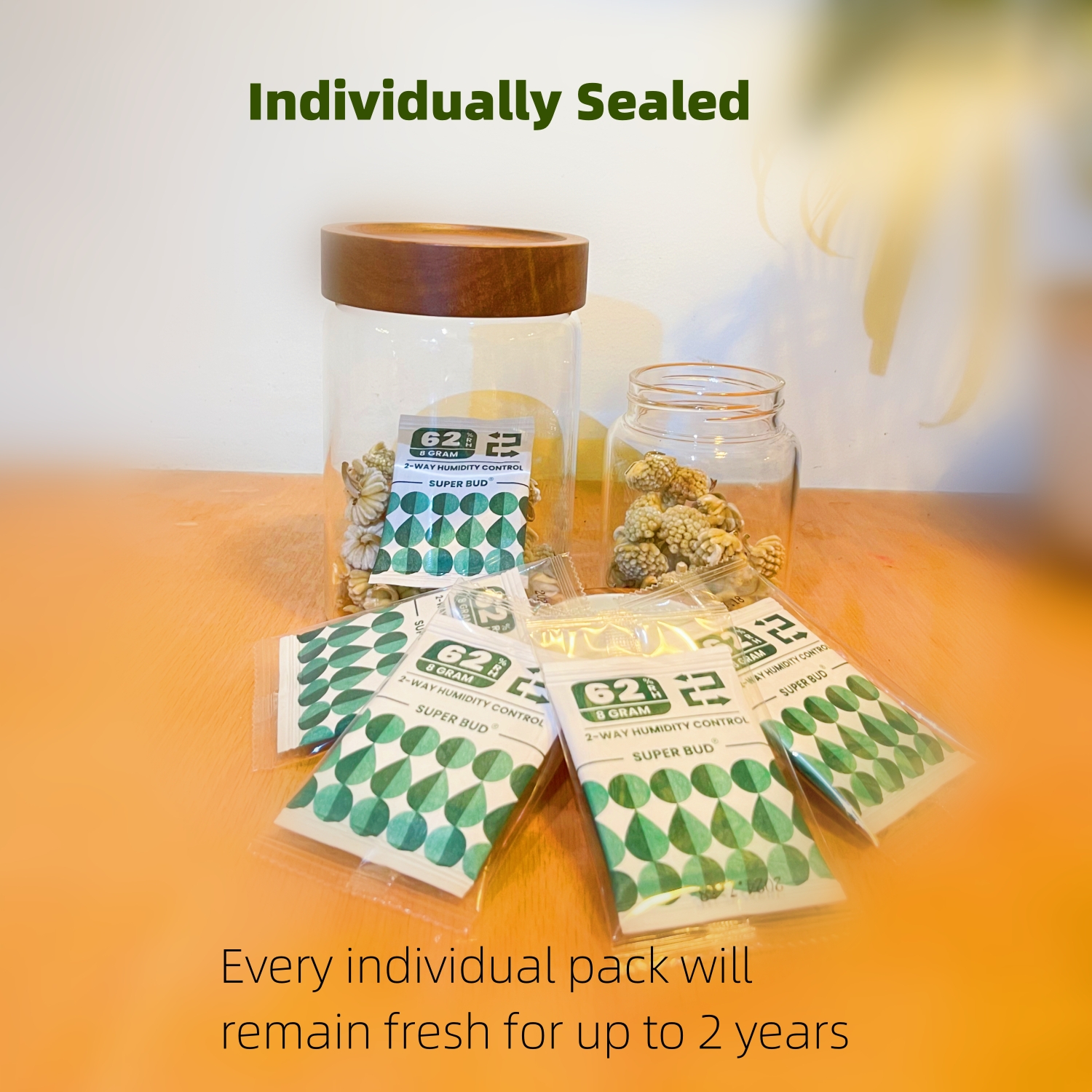 2-Way Humidity Control Packs Size 4g/ 8g, 62% RH Humidifier Packs Hydration Moisture Balancer Packet For Storage Herbs Flowers
