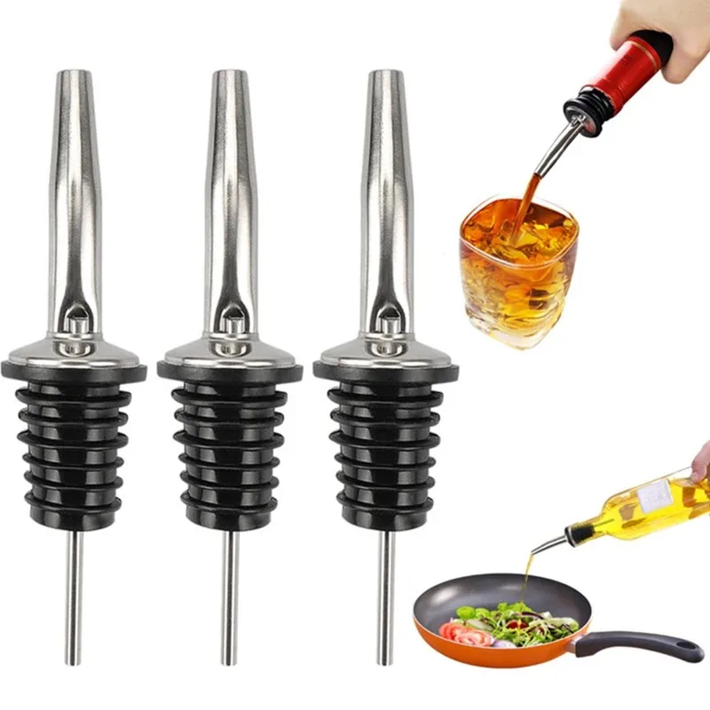 1/2/3/4Pcs สแตนเลสสตีลขวดไวน์ Stopper Olive Oil Pourer Dispenser Spout ขวด Pourer สําหรับขวดอุปกรณ์บาร์