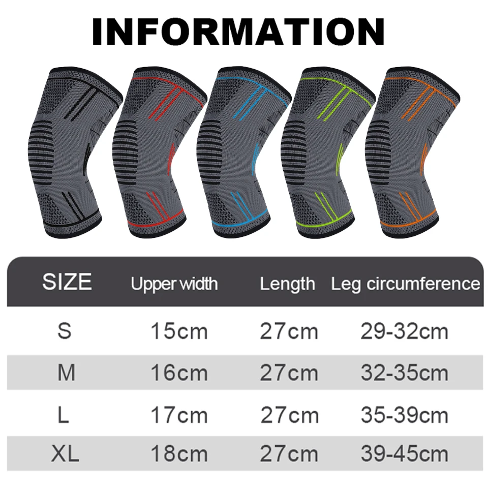 1Pcs 탄성 무릎 패드 실리콘 미끄럼 방지 니트 통기성 나일론 스포츠 피트니스 Kneepads 농구 배구 야외 스포츠