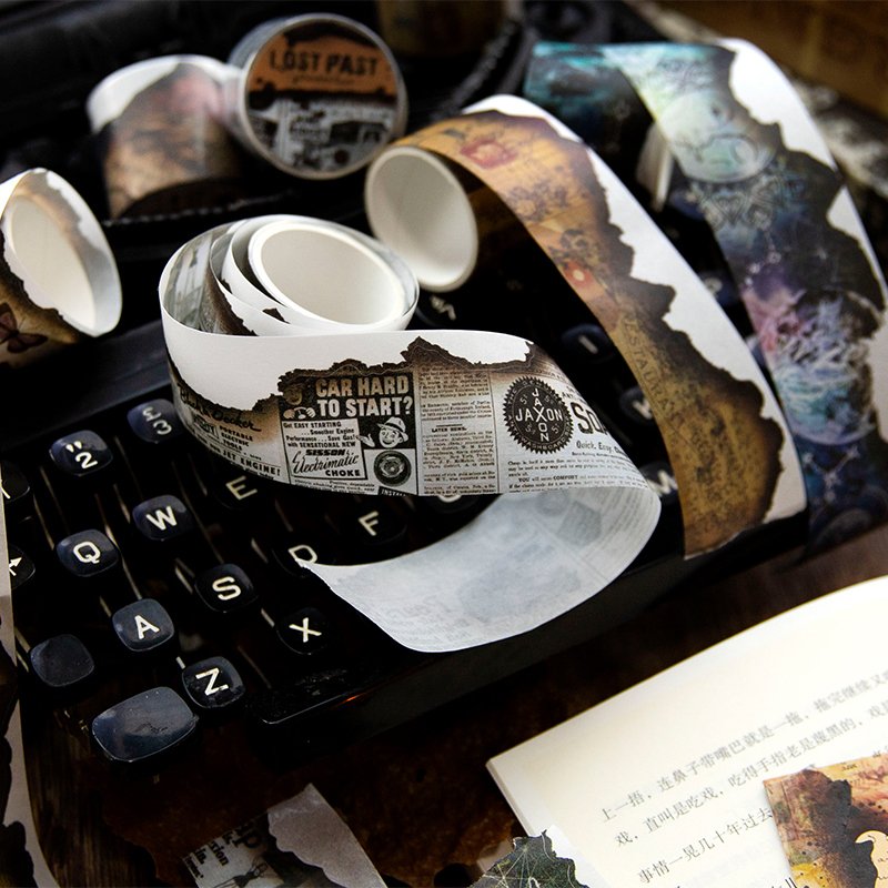 Yoofun 3.5x200cm Original Burning Masking Tape Vintage Burned Border Washi Tape for Journal Scrapbooking Letter Card Frame DIY