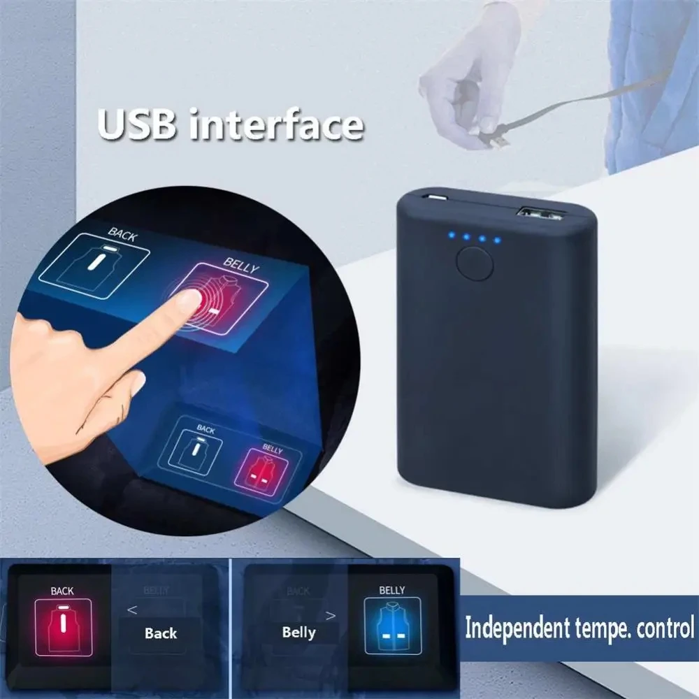 ユニセックス 9 ゾーン加熱ベスト USB 電熱ジャケット男性女性加熱コートジッパーポケット付き充電式 (バッテリーなし)