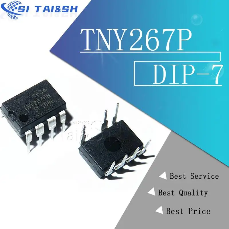 TNY267PN TNY267P TNY267 funda protectora de plástico negro para DIP-7 LCD 10 unids/lote