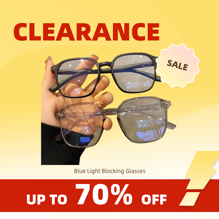 Clearance_Trasparente Occhiali per computer Montatura Donna Uomo Anti luce blu Occhiali quadrati Occhiali bloccanti Occhiali ottici