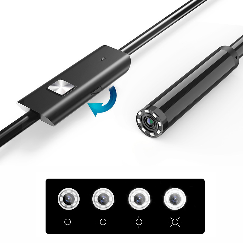 Cámara endoscópica con luz, boroscopio HD de 1080P, herramientas con 8 LED, 8mm, IP67, cámara de inspección impermeable para iOS, tipo C, Android