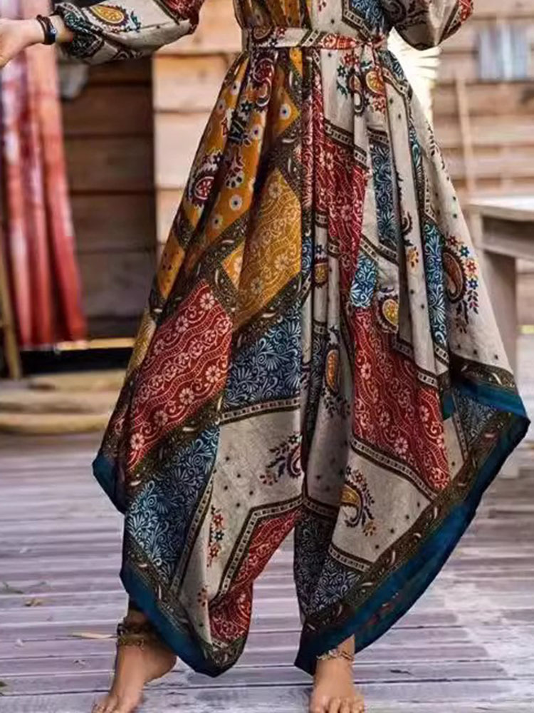 Женские свободные брюки на тонких бретелях, с длинным рукавом