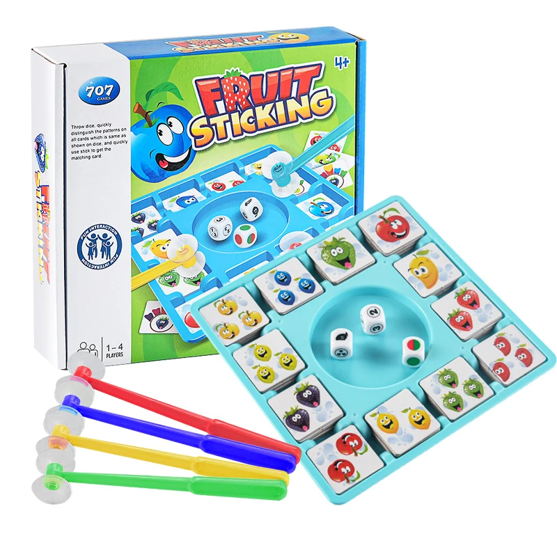 Juego de mesa de cartas de frutas, juguetes educativos para niños, juego de rompecabezas de fiesta, 96 cartas, capacidad de reacción cognitiva de Color y forma para niños