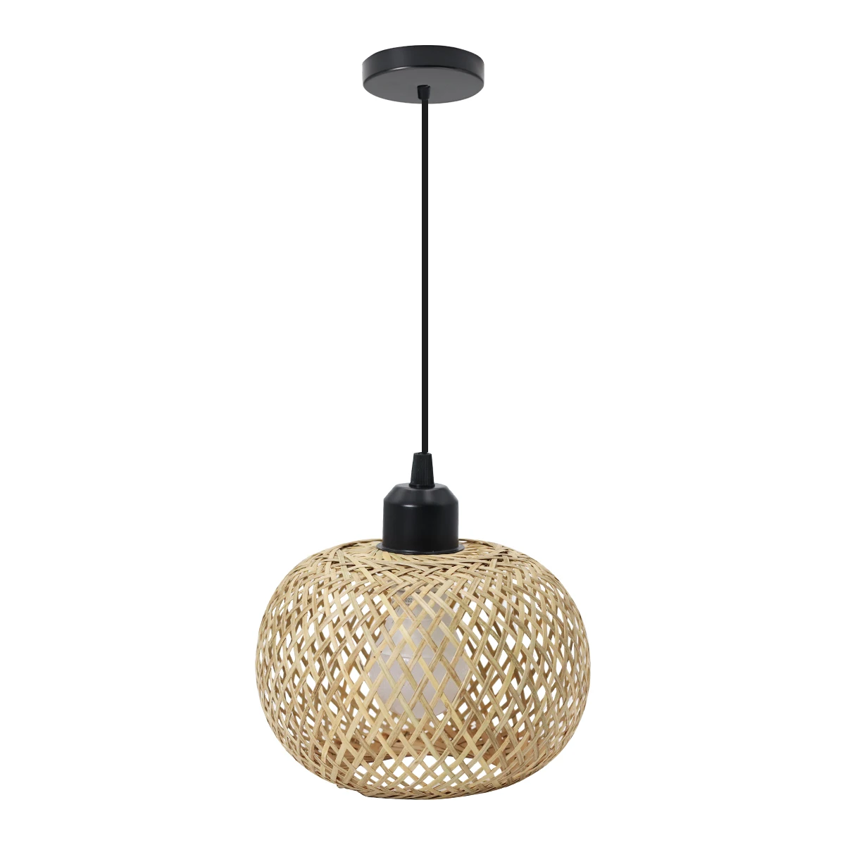 Bambus Pendelleuchte Natürliche Rattan Kronleuchter E27 Handstricken Café Restaurant Wohnzimmer Dekor Hängelampe Innen