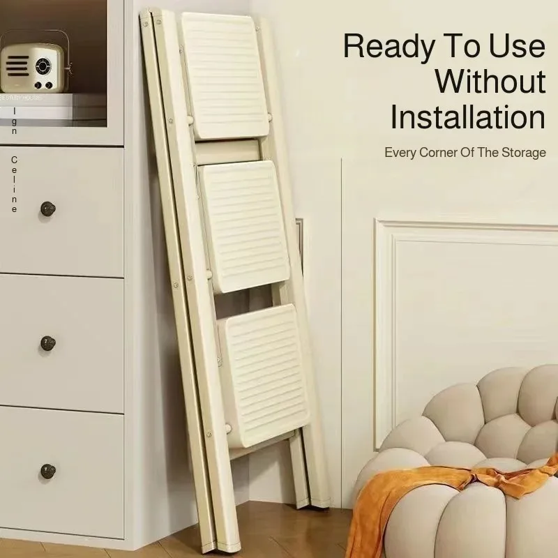 Multipurpose Home Ladder Folding Retracting Household Stable Flower Stand Ladder Thickened Herringbone Ladder Environmentally