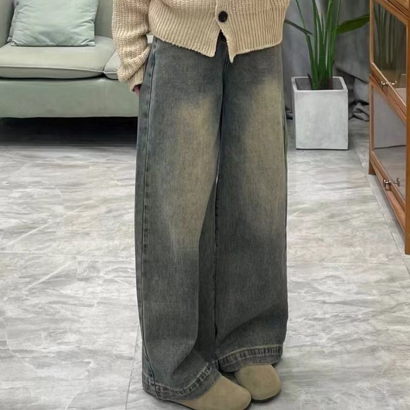 Jean droit taille haute pour femme, pantalon en Denim extensible, coupe cintrée, mode décontractée, confortable, pour un usage quotidien