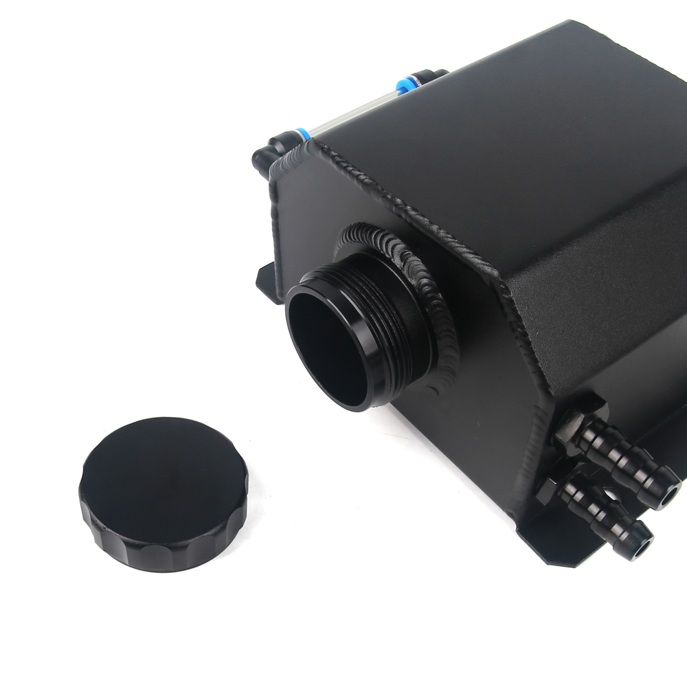 Universele 1L/2L Aluminium Olie Catch Kan Reservoir Tank Koelvloeistof Radiator Overloop Olie Brandstoftank Met Aftapplug ontluchter