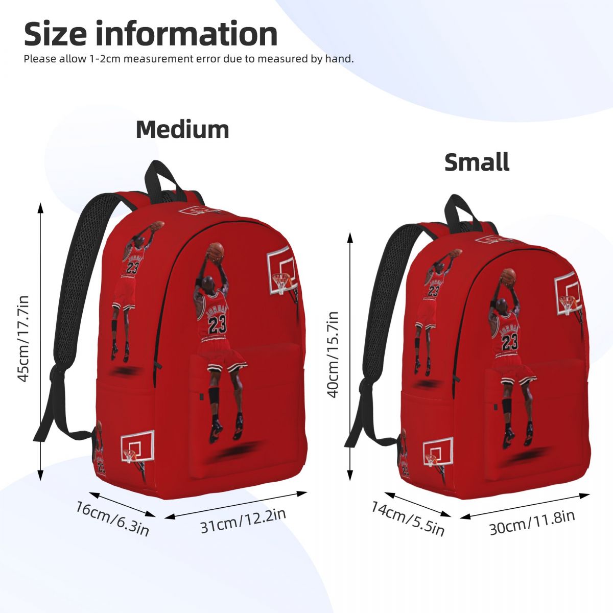 MJ-Michael Jordan for Teens Student School Bookbag Canvas Daypack Elementary High College Travel Bags