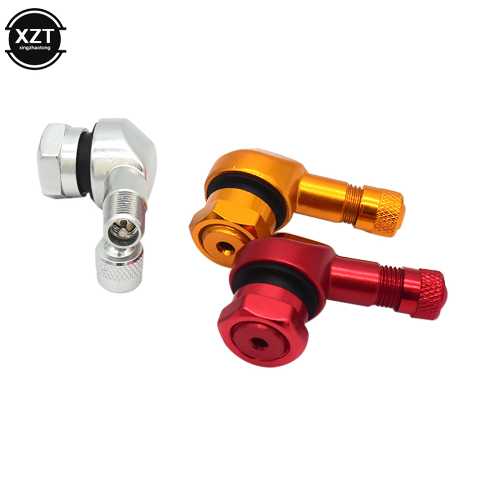 Válvula de aleación de aluminio para llanta de motocicleta, ángulo de 90 grados, vástagos de válvula sin cámara para llanta, piezas de rueda, 1 Uds.