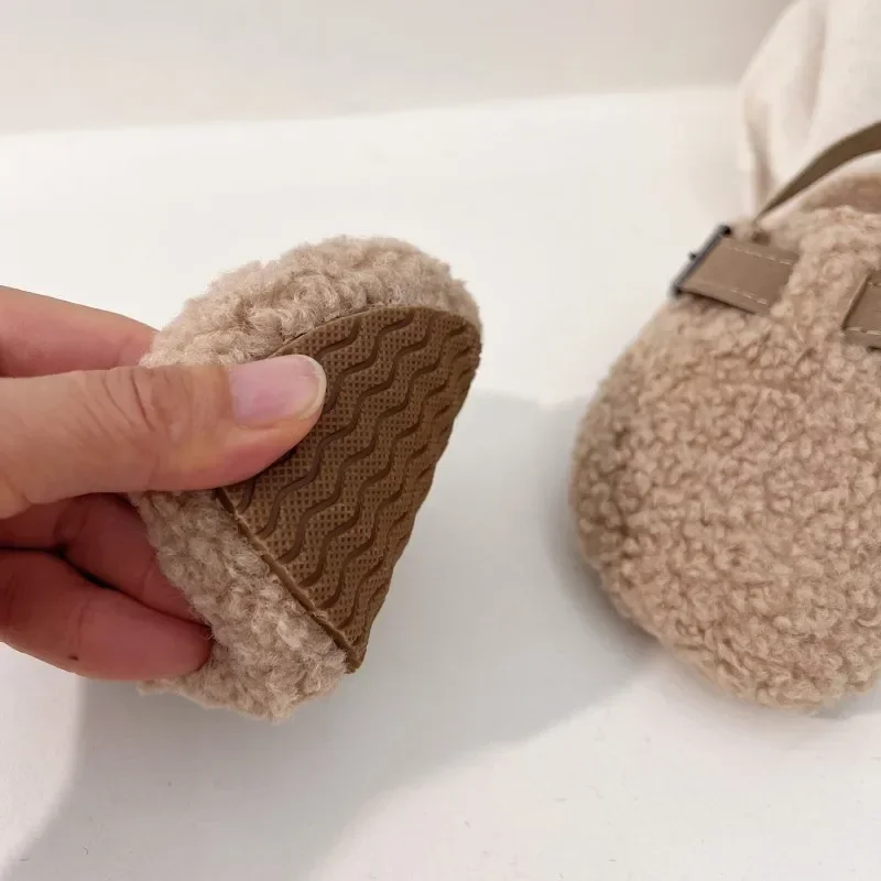 เด็กขนแกะ Clogs เด็กทารกเด็กหญิงรองเท้าแตะ Plush เด็กวัยหัดเดิน Prewalker รองเท้าฤดูหนาว WARM Soft Sole รองเท้า