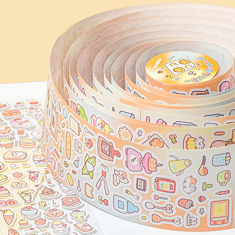 4 estilos, 1 rollo/bolsa, cinta troquelada Guca de dibujos animados, manual creativo, Material DIY, álbum de recortes, marco de fotos, funda de teléfono