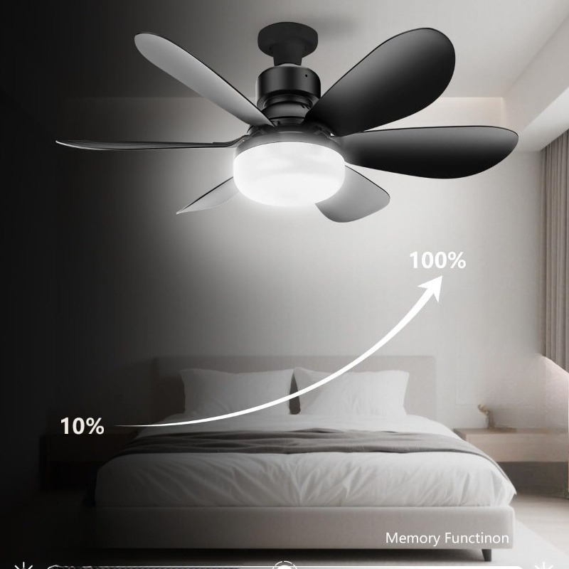 LED Modern Fan Lights30W  52CM Three Gear Adjustable Ceiling Fan For children's room Bedroom Hotel Restaurant Indoor Luminarie