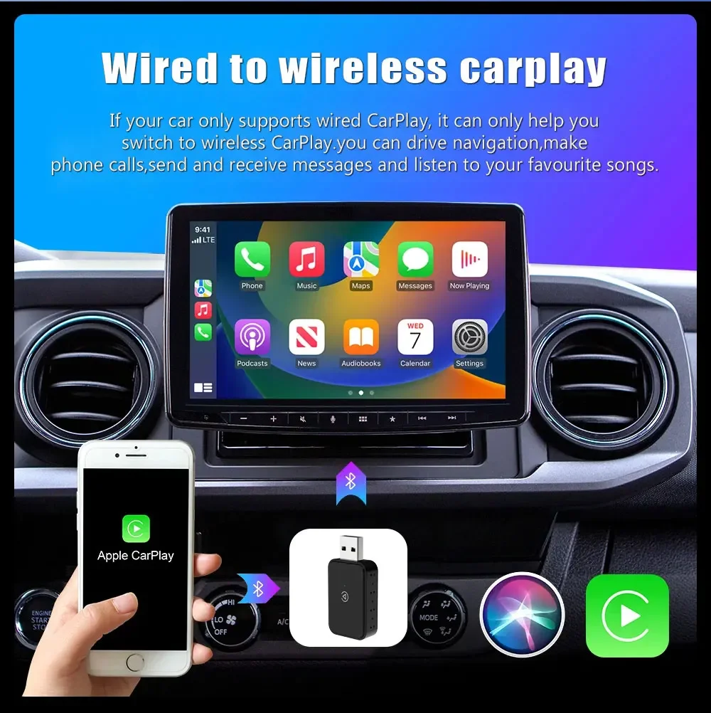 NEW 2in1 Wireless CarPlay Android Auto Wireless Adapter Smart USB Dongle Mini Box Plug And Play WiFi Fast Connect
