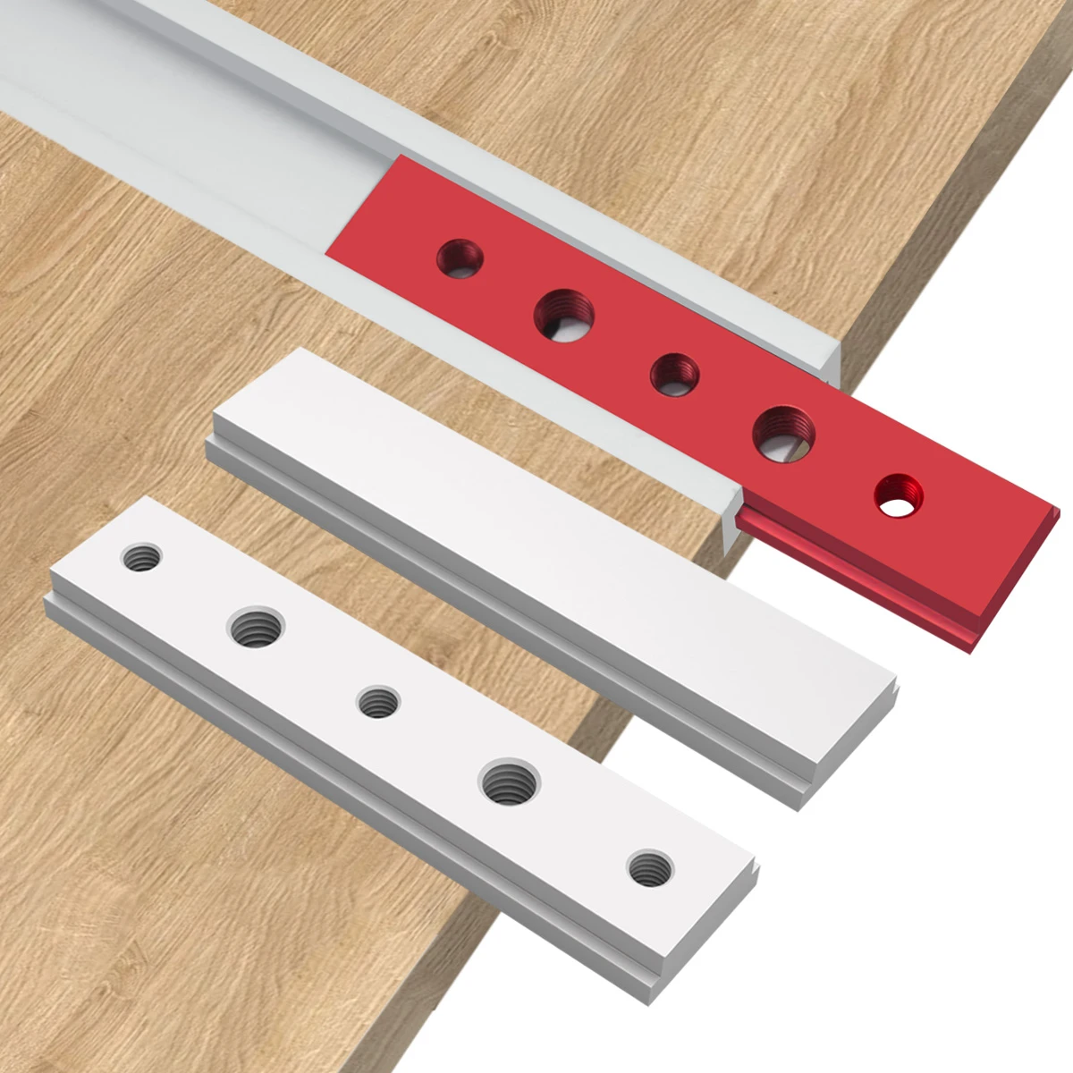 100 mm Gehrungsstangenschieber, T-Schieber, T-Schlitz, Gehrungsschiene, T-Schraube, Vorrichtungsschlitz, Aluminiumlegierung, für Holzbearbeitung, Oberfräse, Tischkreissäge