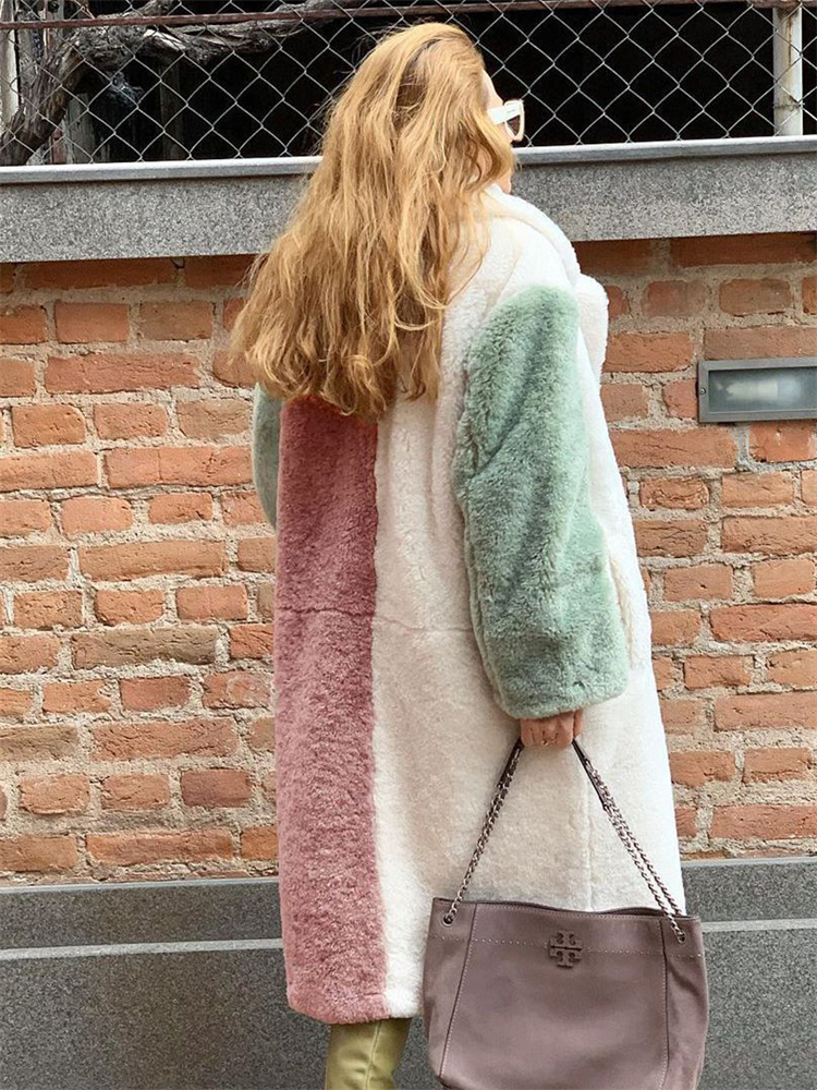 Verdicken Patchwork Kunst pelz Mantel warme Rex Kaninchen Pelze mittellange Mäntel Luxus Plus Size Jacke Winter Frauen Mode Chaquetas