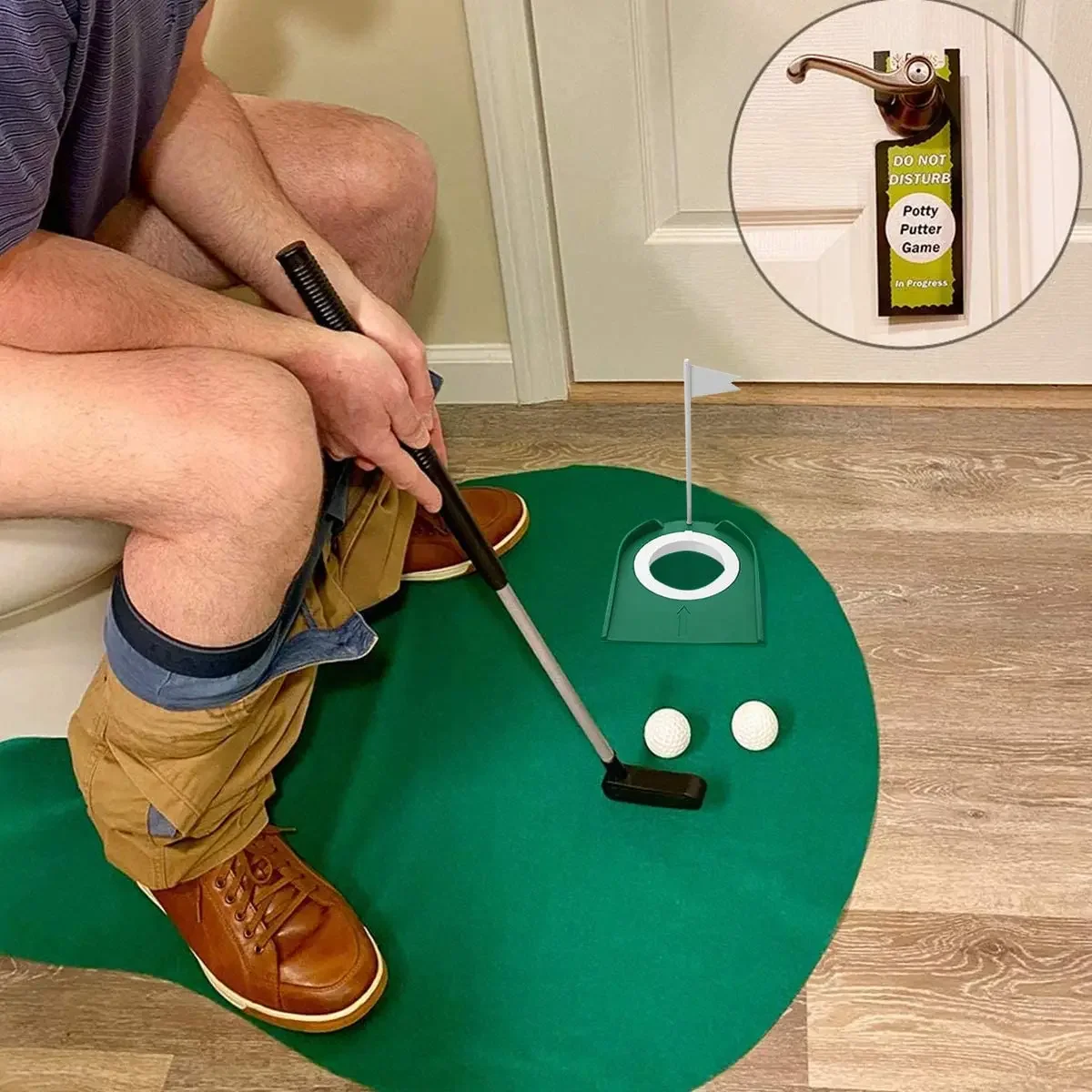 Golf indoor Putting Trainer con foro bandiera Putter verde aiuto per la pratica cortile domestico aiuto per l'allenamento all'aperto foro regolabile