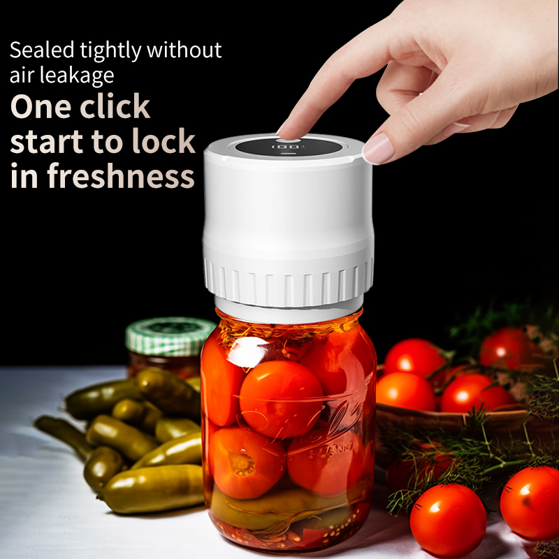 5W Lithium Battery Powered Semi-automatic Mason Can Sealer - LED Digital Vacuum Sealer Used for Kitchen Bottles and Cans Prese