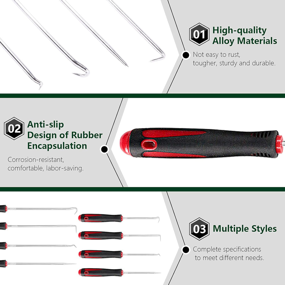 Conjunto de chaves de fenda para vedação de óleo de veículo automotivo, extrator de junta de vedação de anel o, ferramentas de reparo de vedação, 16cm, 4 peças