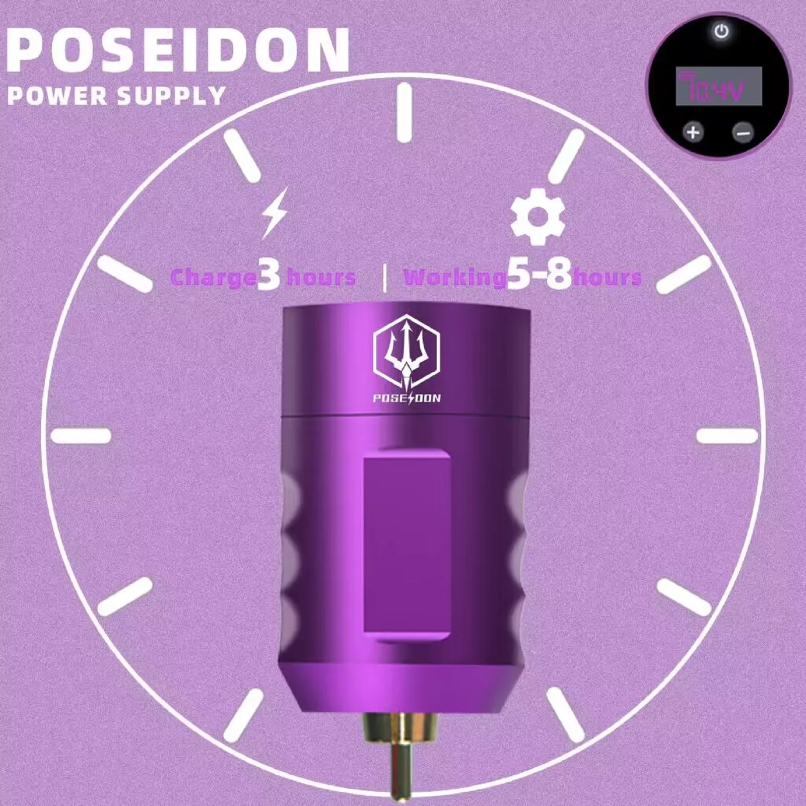 POSEIDON Kit de tatuagem Kit de caneta de tatuagem Kit de prática para iniciantes com fonte de alimentação sem fio Interface RCA Kit de máquina de tatuagem