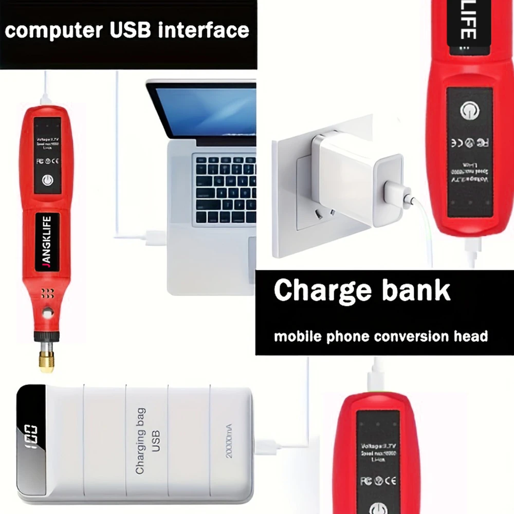 USB ชุดเครื่องมือโรตารี่ไร้สายงานไม้แกะสลักปากกา DIY สําหรับเครื่องประดับแก้วโลหะมินิสว่านไร้สาย USB เครื่องมือโรตารี่ไร้สาย