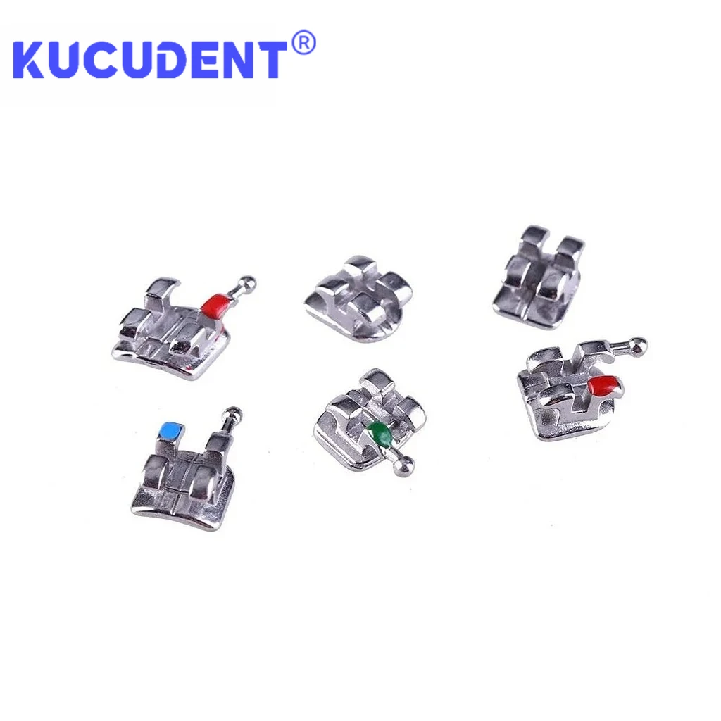 200 Stück/10 Packungen Zahnkieferorthopädische Metallklammern Mini Roth MBT Edgewis 022 mit 345 Haken Monoblock-Zahnspangen für die Zahnbehandlung