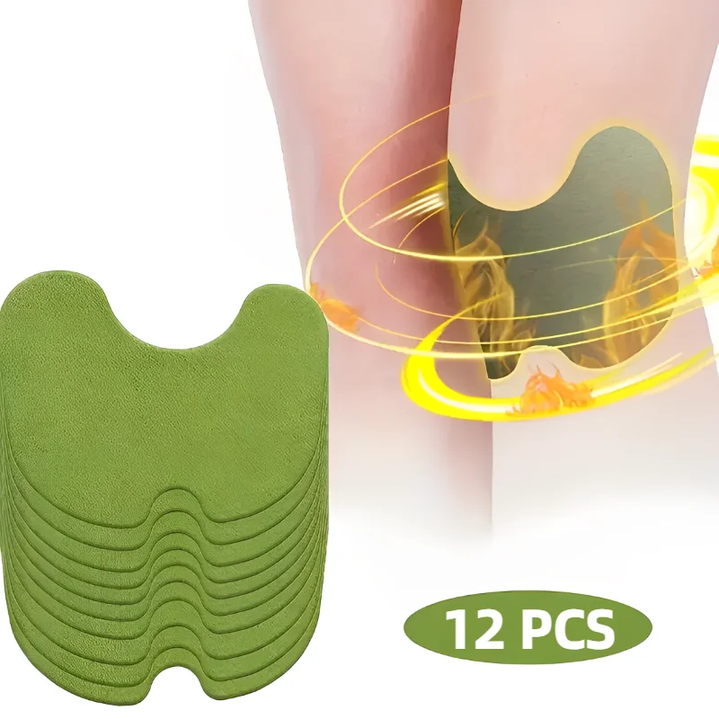 Parche para cuello, hombros y rodilla, acupuntura, calor, ajenjo cálido de larga duración para espalda, moxibustión caliente, abundancia de las articulaciones Cervical, 12 Uds.
