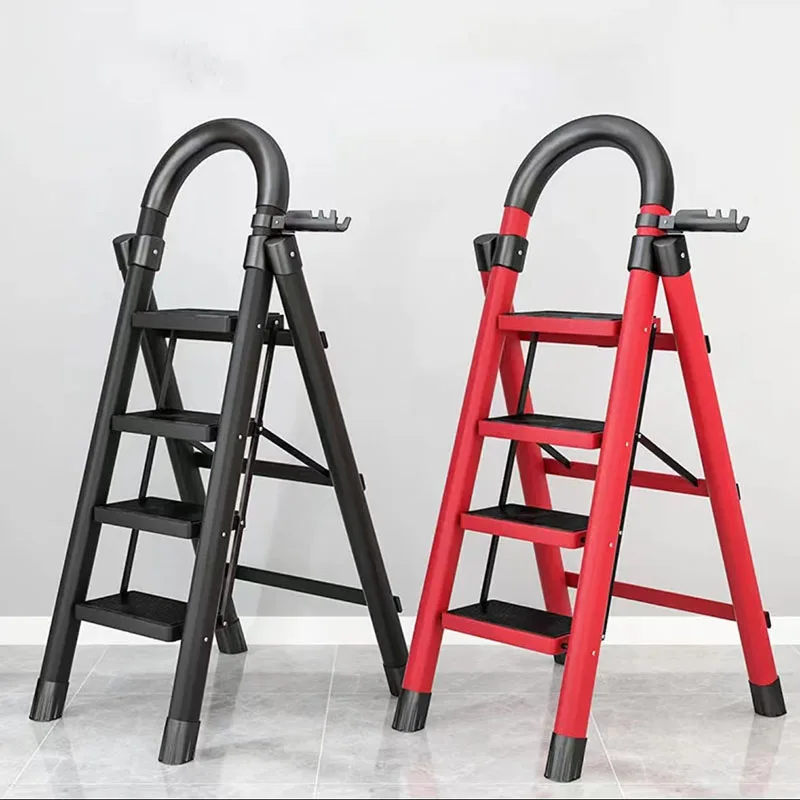Household ladder, folding and retractable, multi-functional indoor staircase