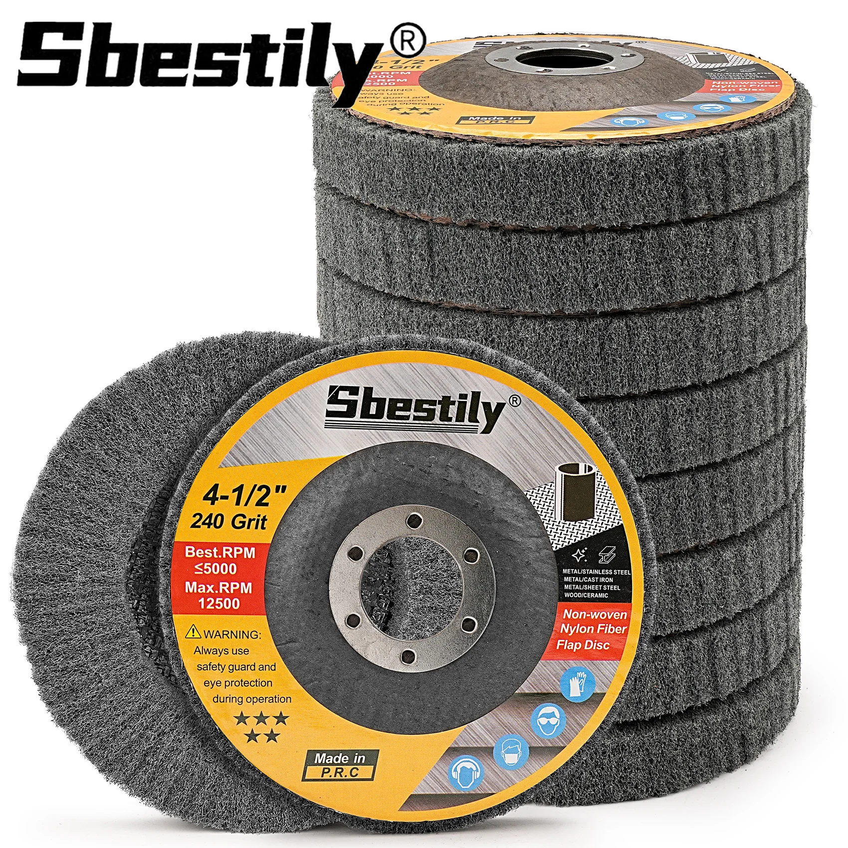 1-5Pcs 115mm Nylon Fiber Flap Polishing Wheel 4.5"Angle Grinder Flap Grinding Disc Grit 600 for Metal Deburring  Rust Removal