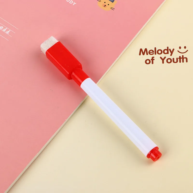 8 ชิ้น Lytwtw's ปากกาไวท์บอร์ดสร้างสรรค์พร้อมแปรงน้ําขนาดเล็ก Erasable ปากกาอุปกรณ์สํานักงานโรงเรียนสีขาว Board Marker
