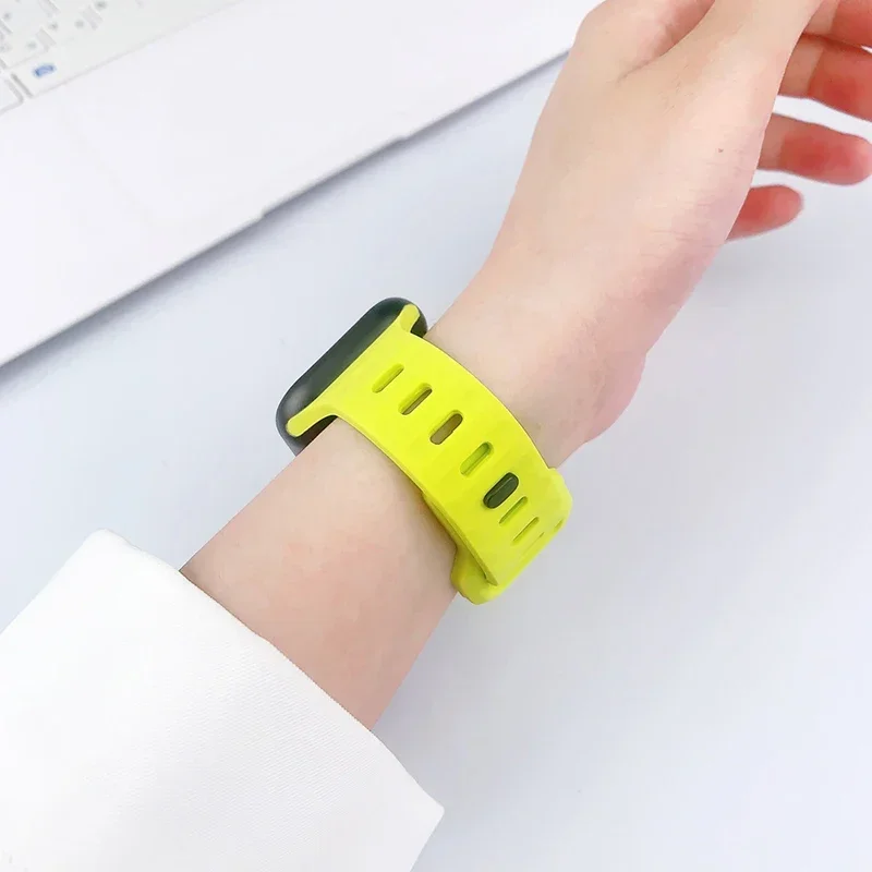 Silicone Sport Band For Apple Watch Ultra 2 1 49mm Strap 40mm 41mm 44mm 45mm 42mm 38mm correa Iwatch series 9 8 7 3 5 6 4 3 2 SE