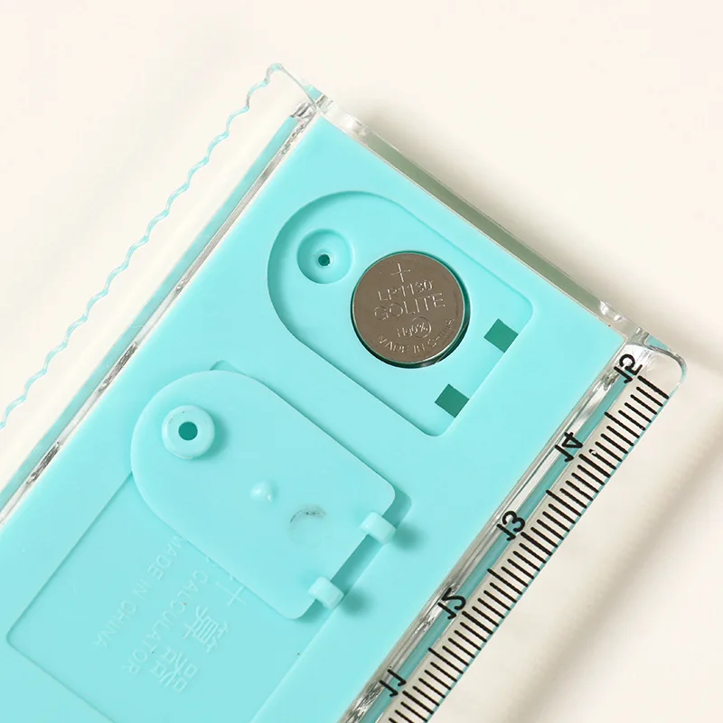 Kawaii dos desenhos animados mini régua calculadora multifuncional 15cm régua com calculadora estudantes papelaria material escolar de escritório