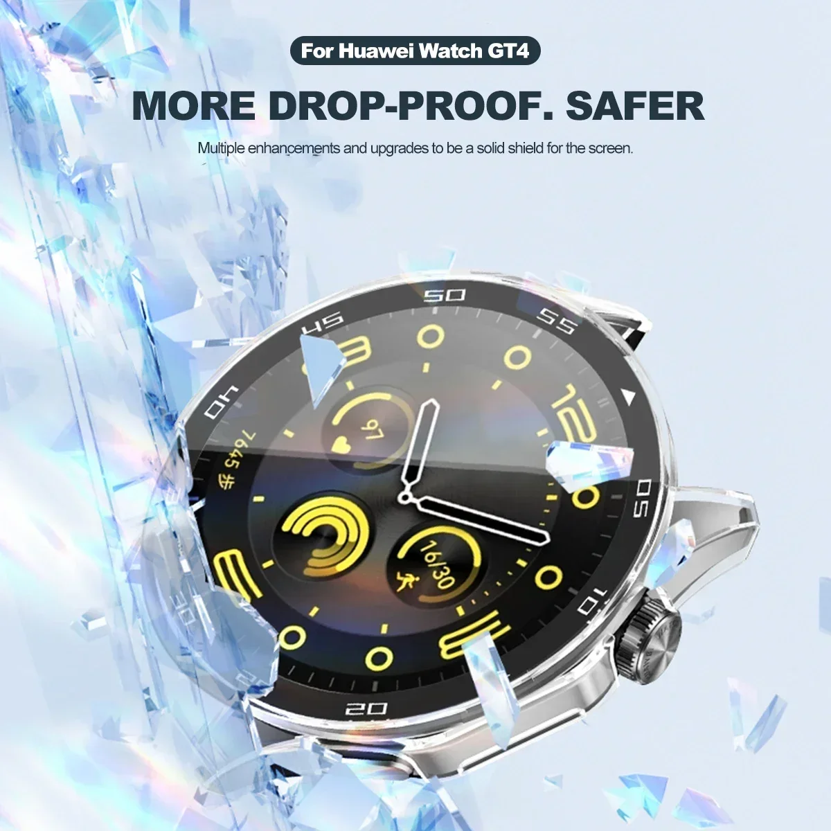 強化ガラスとHuawei Watch gt4用ケース,フルカバー,スクリーンプロテクターカバー,アクセサリー,46mm, 41mm