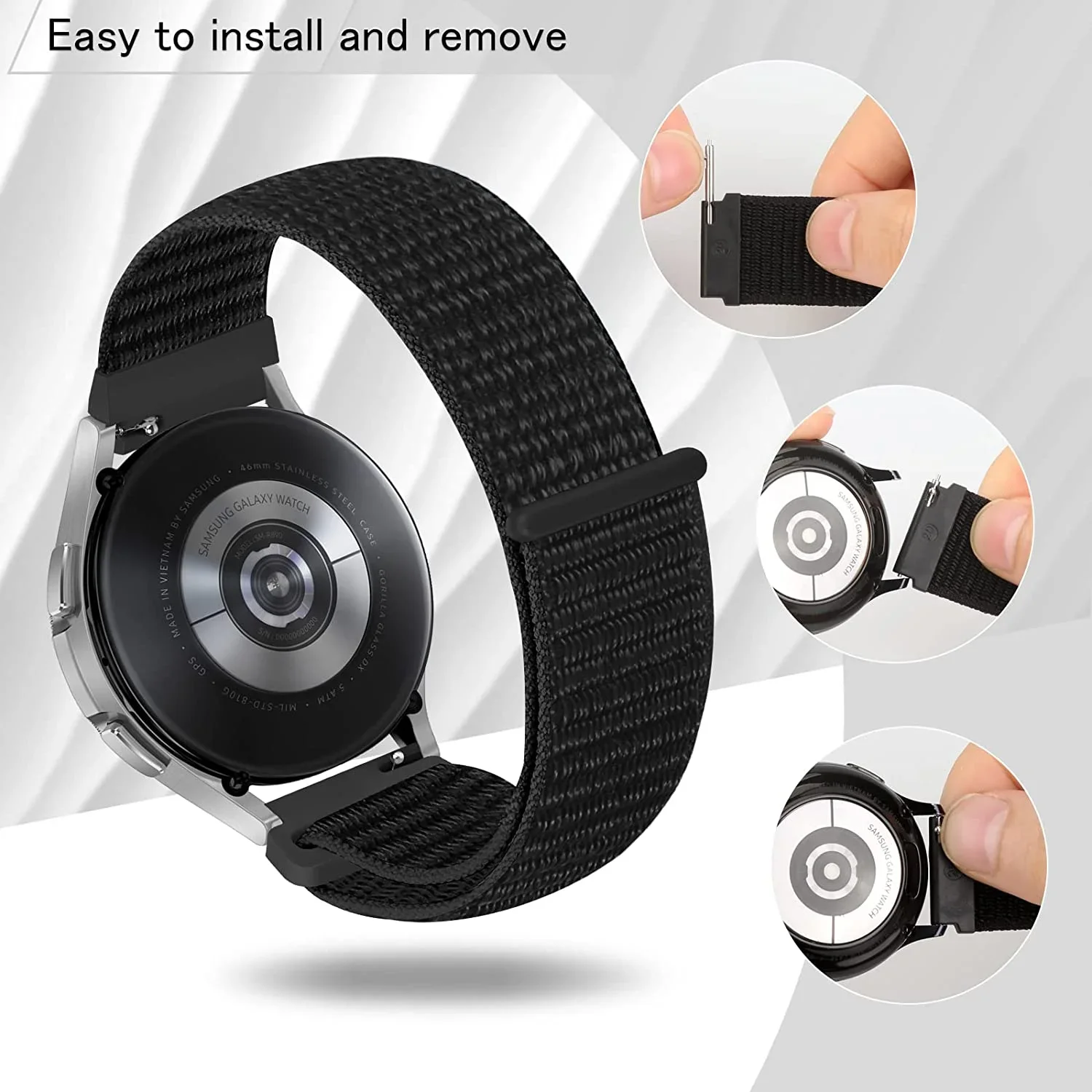 20 22 มม.นาฬิกาไนลอนสําหรับ Garmin Vivoactive 3 4 5/Venu 2 Plus/Venu 3/Forerunner 55 158 265 965 745 645 255 เพลง Loop สายคล้อง