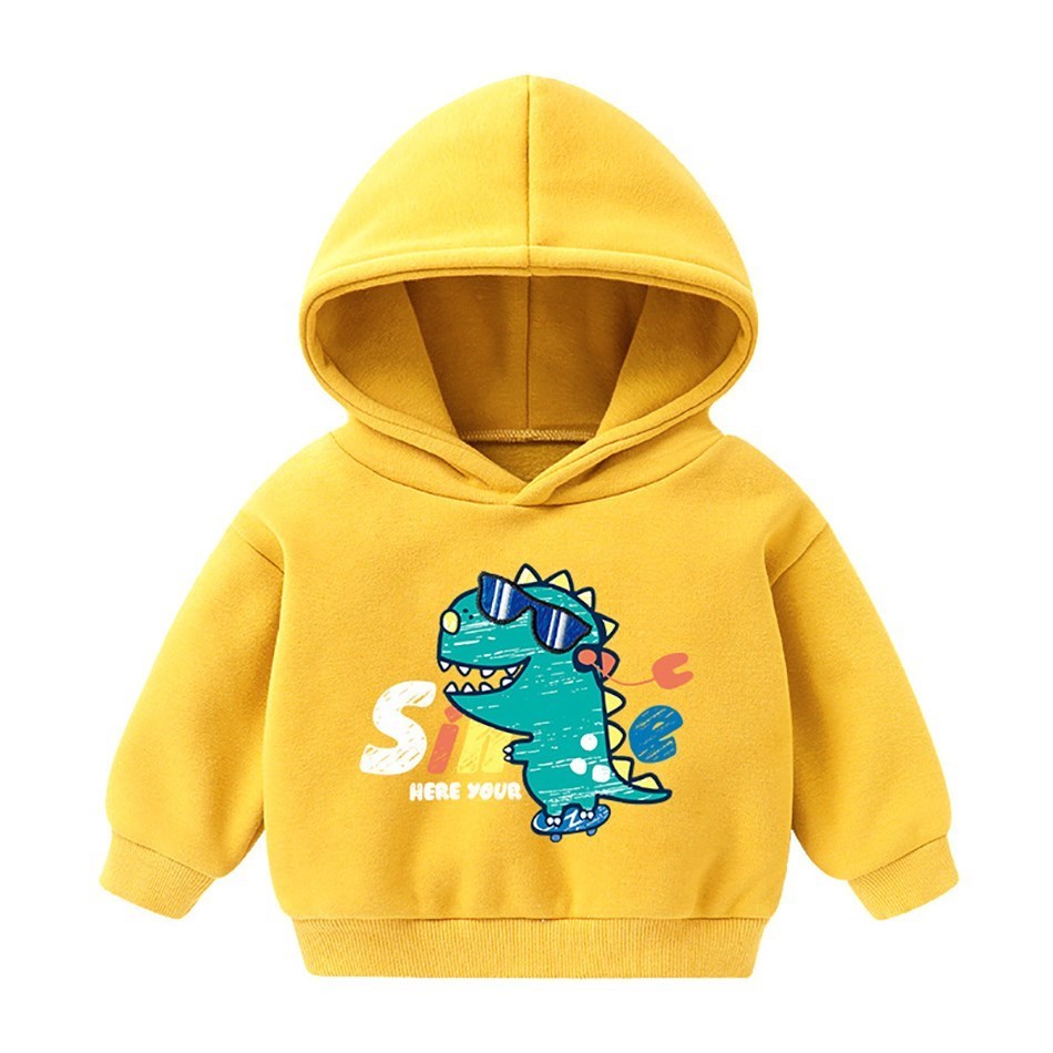Bayi Hoodie Anak-anak Lucu Kartun Lengan Panjang Ditambah Beludru Jaket Sweter Musim Dingin Anak-anak Bayi Perempuan Laki-laki Kaus 12M-6T Anak-anak
