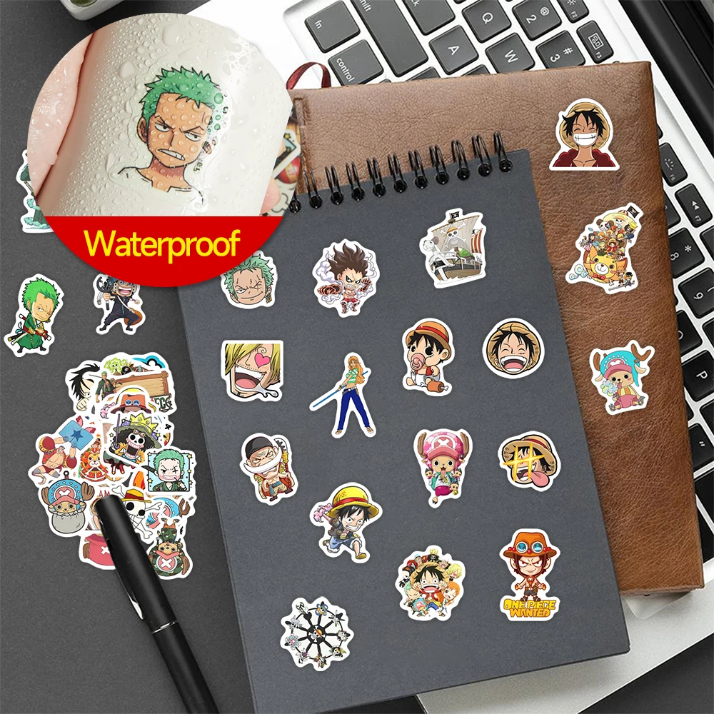 100 pçs anime japonês "uma peça" adesivos bagagem notebook manual diy adesivos diy auto adesivo à prova dwaterproof água adesivos