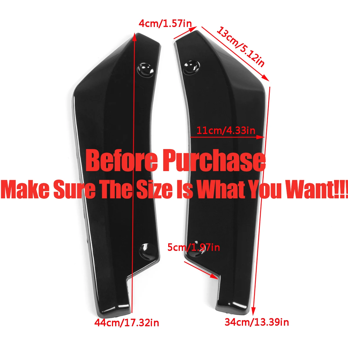 2Pcs Rear Bumper Lip Wrap Angle Diffuser Splitter Canard For BMW X5 X7 E46 E91 E90 E93 E81 E82 E87 E60 E65 Notice Size！！！