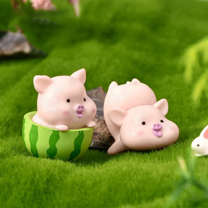 7 ピース/セット漫画豚動物人形おもちゃモデル像置物飾りミニチュア