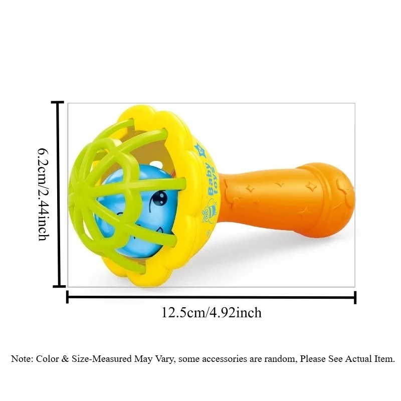 ​ ​ Brinquedo de chocalho sensorial infantil, brinquedo de desenvolvimento de fácil aderência para bebês, mordedor educacional montessori para recém-nascidos ​