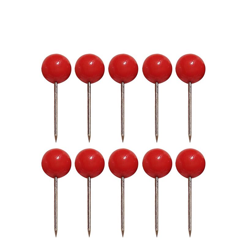 100 Chiếc Đẩy Vòng Bóng Đầu Bản Đồ Tacks Với Đồng Hồ Điểm Cho Văn Phòng Nhà Hàng Thủ Công Tự Đánh Dấu (Đỏ)