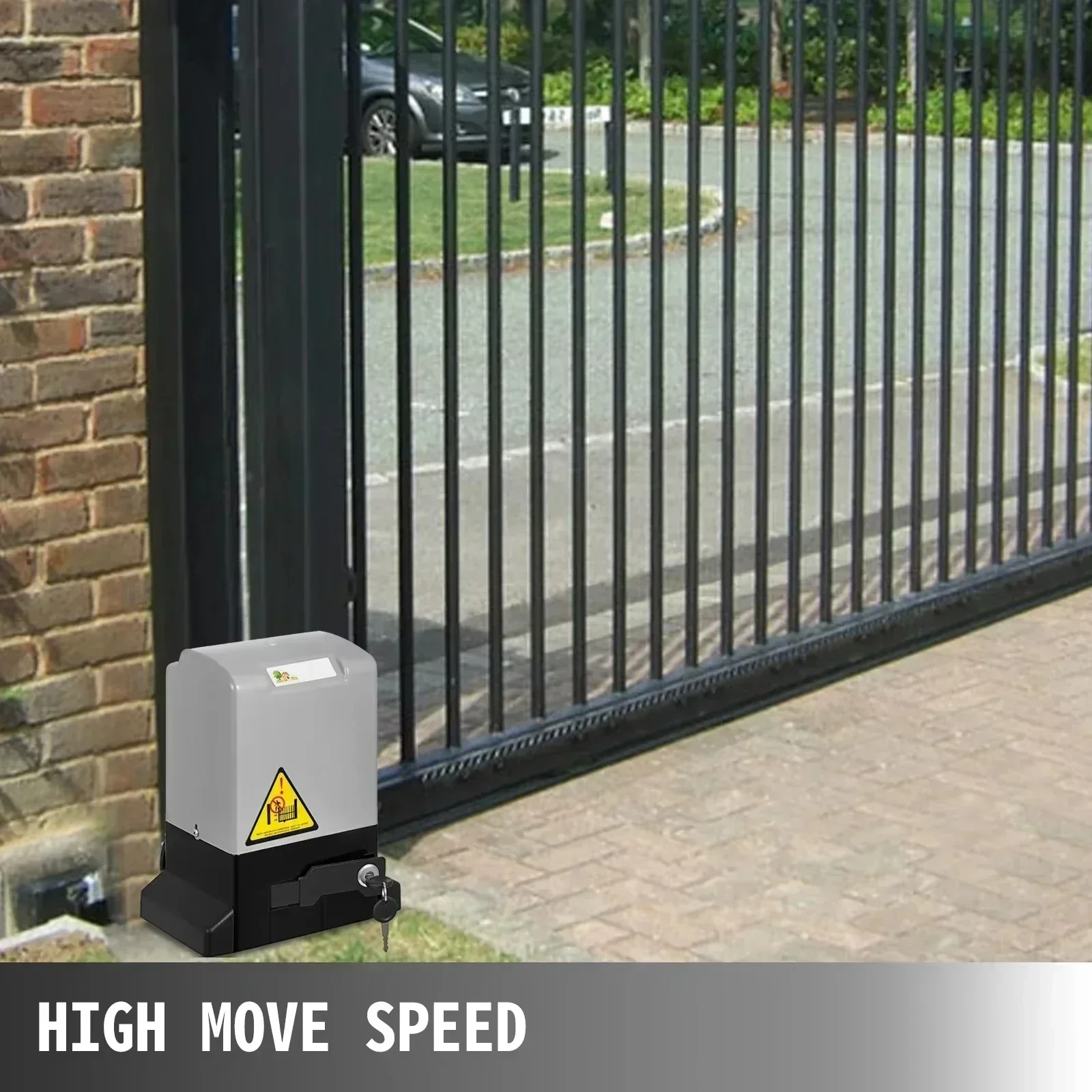 VEVOR Automatic Gate Opener 1300LBS Electric Garage Door Opener Sliding 2 Keys With 4m Racks Operator for Hotel Factory School
