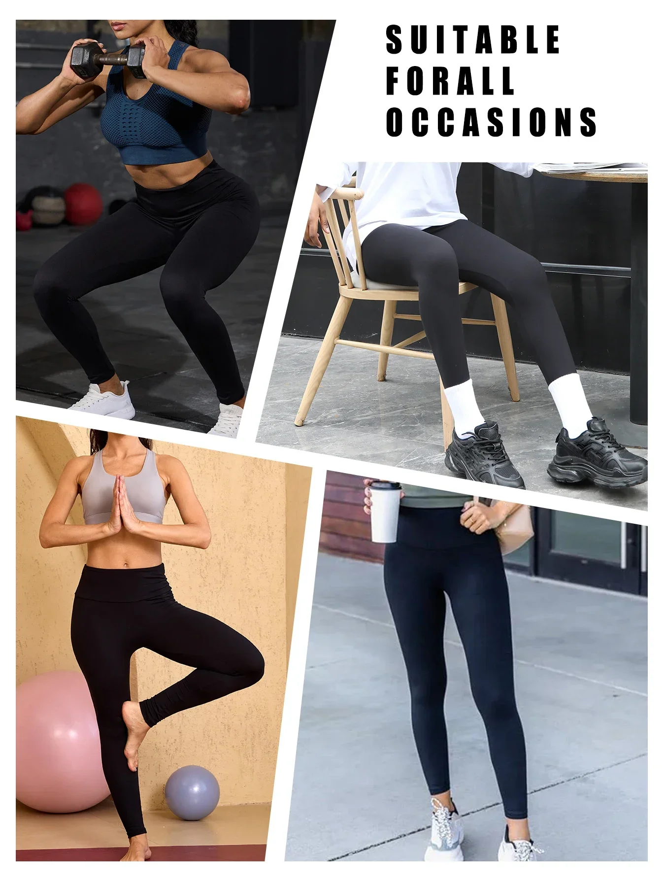 2er-Pack superweiche Damen-Leggings mit hoher Taille, Bauchkontrolle, kein durchsichtiges Workout, Yoga, Laufen, sportlich, Push-Up-Gymnastik-Leggings