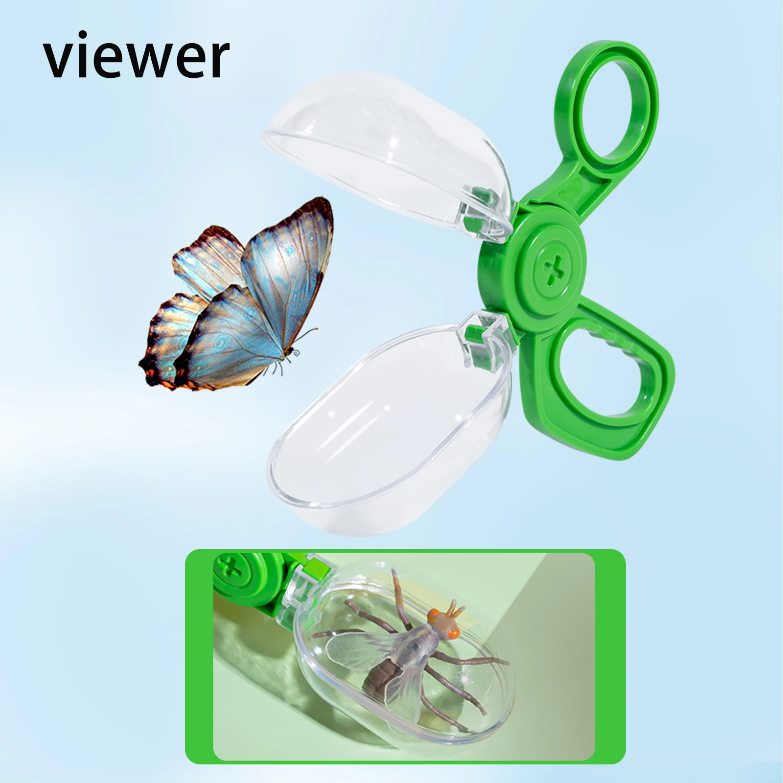Caja de observación de insectos con lupa, caja de observación de insectos para niños, colección transparente, investigación de observación