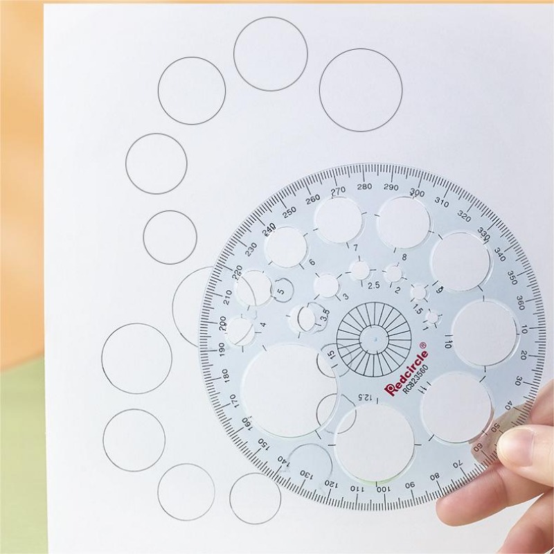 Rotatable Full Circle Protractor 360 Degree Art Design Measurements Architecture Math Drawing Template Engineering Drawing Ruler