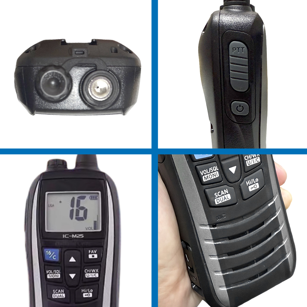 IC-M25 5W Radio marina portátil VHF LCD de mano ligero impermeable