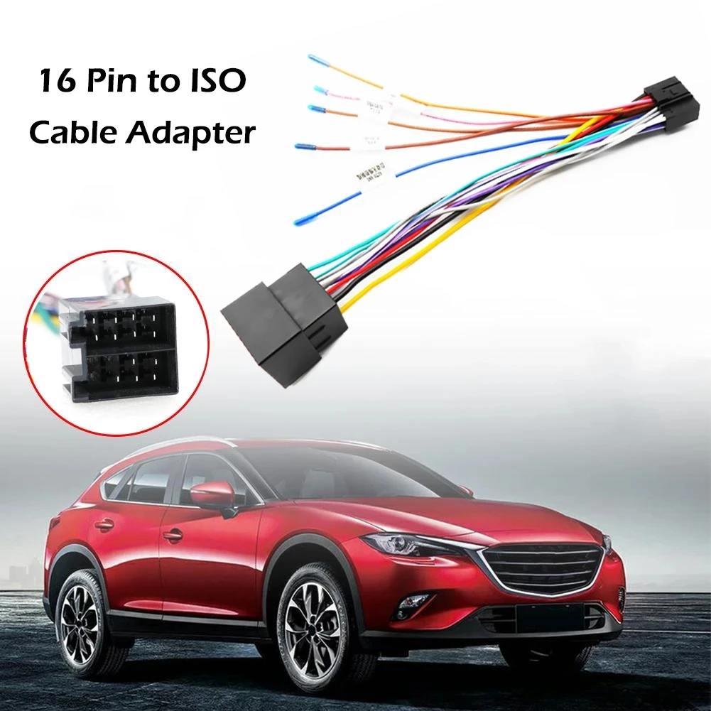 16 Pin car iso adapter Stereo Radio 16P Plug ISO Connector Cables Adapters Sockets CAR GPS Cable Adapter Accessories