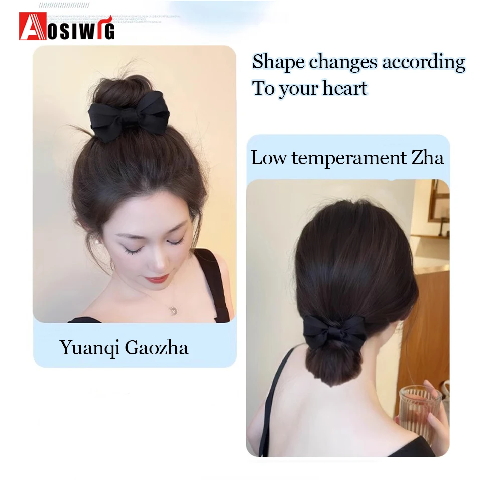 Synthetische Boog Haar Klauw Clip Chignon Rommelig Broodje Klauw Clip in Haarstuk Golvend Krullend Haar Broodje Paardenstaart Extensions Haarstukjes voor Wo
